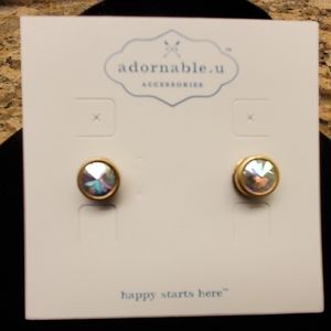 NWT Gold with Crystals Earrings